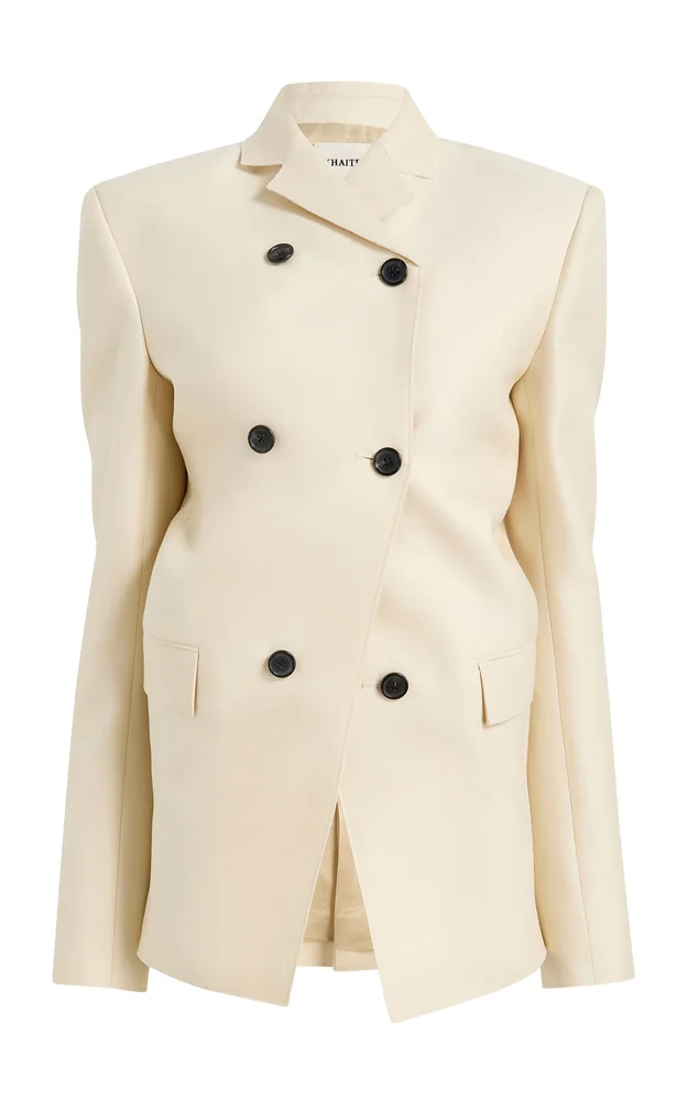 Rolo Draped Wool-Silk Cady Jacket