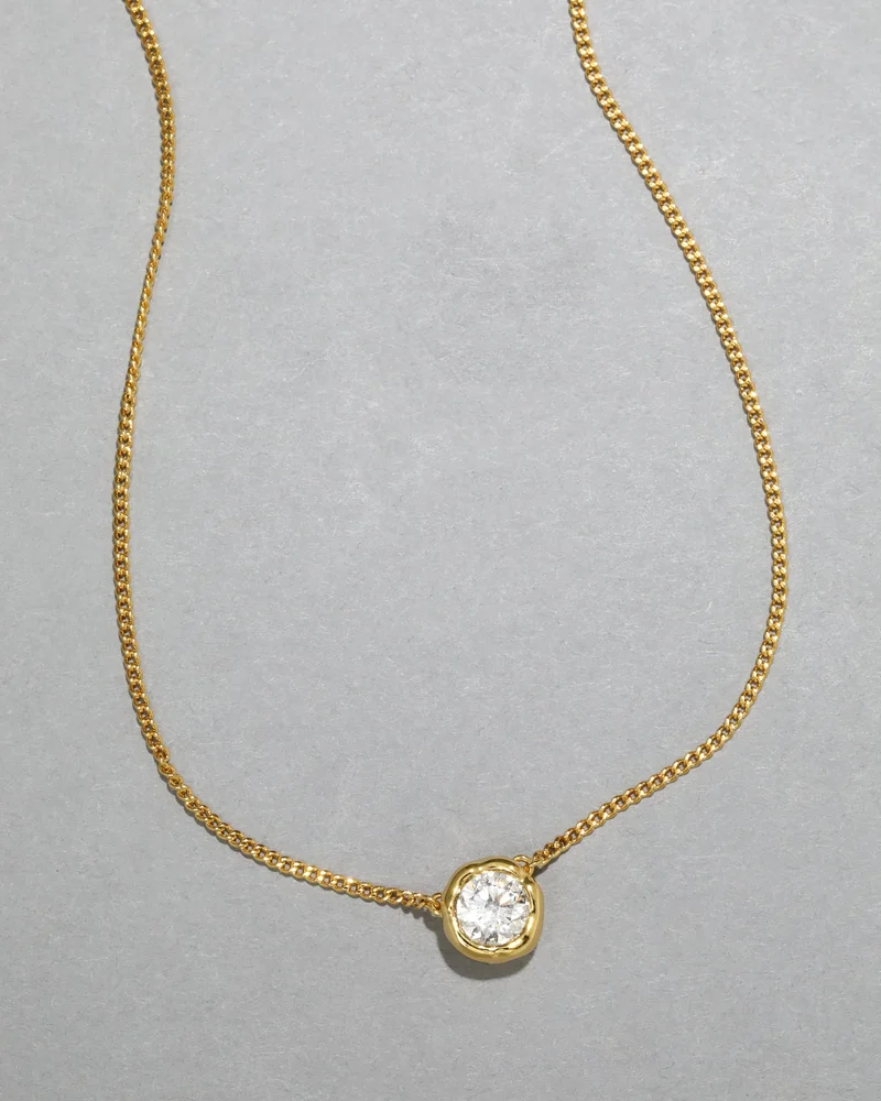 Asterales Gold Solitaire Necklace