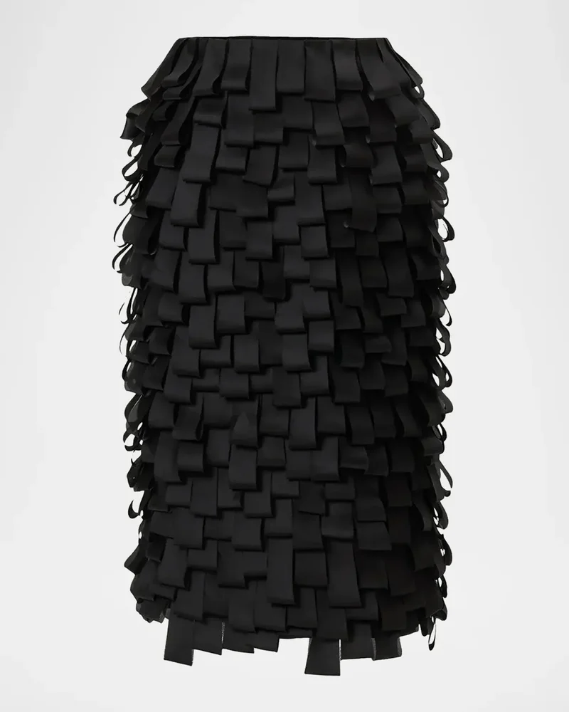 Silk Layered Pencil Skirt