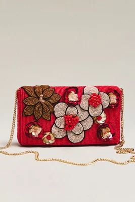 Beaded 3D Floral Embellished Clutch