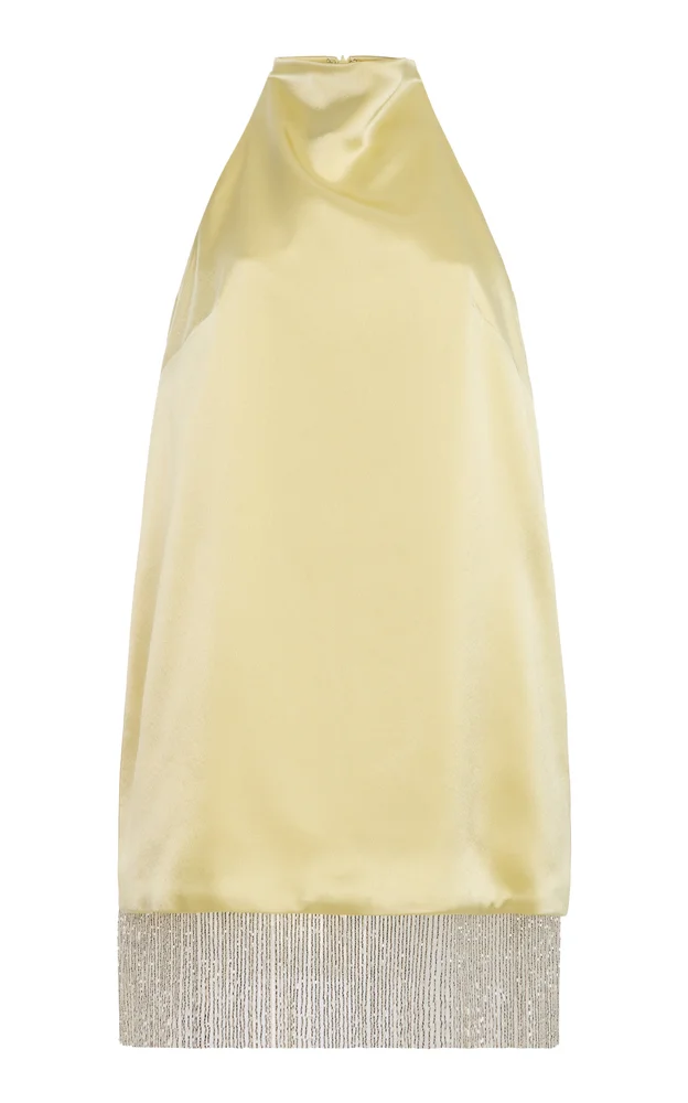 Daniella Fringed Satin Mini Dress