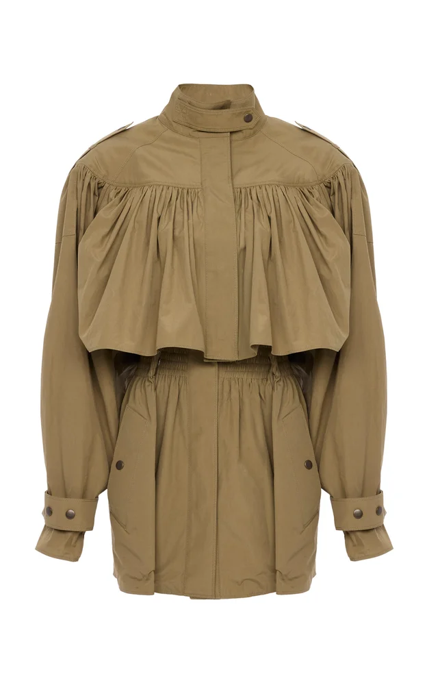 Ruched Cotton Utility Jacket