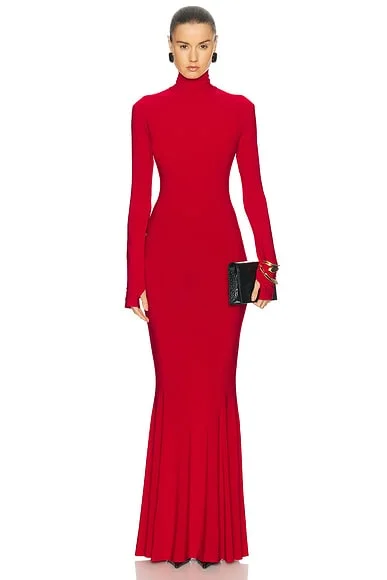 Long Sleeve Turtle Fishtail Gown