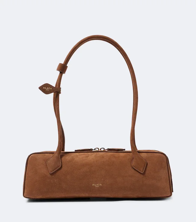 Le Teckel Medium suede shoulder bag