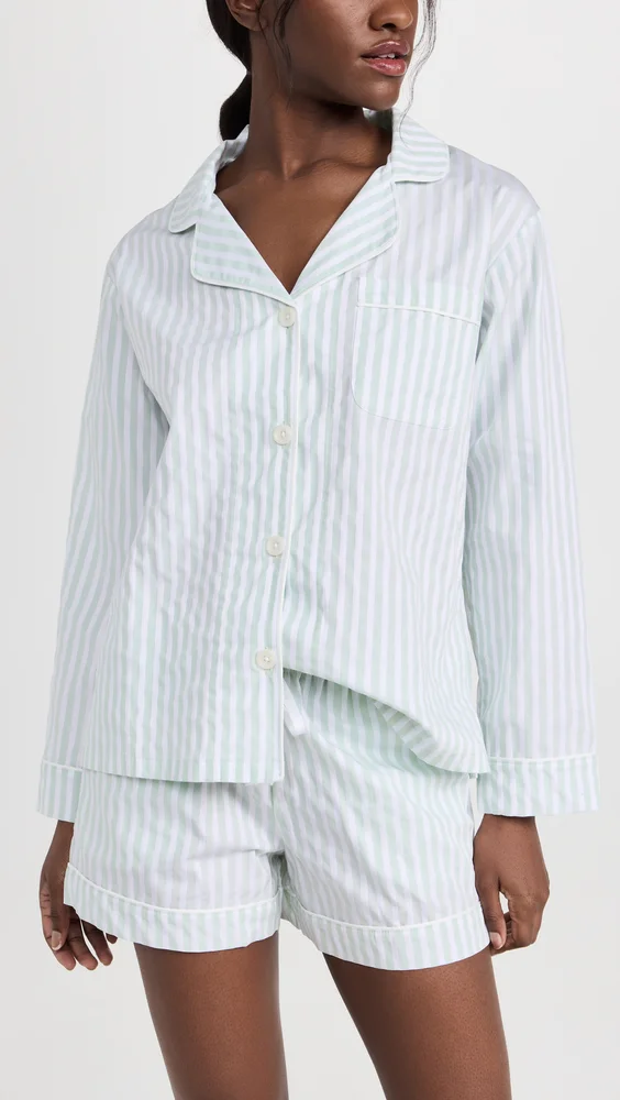 Cotton Long Sleeve Shorts Pajama Set