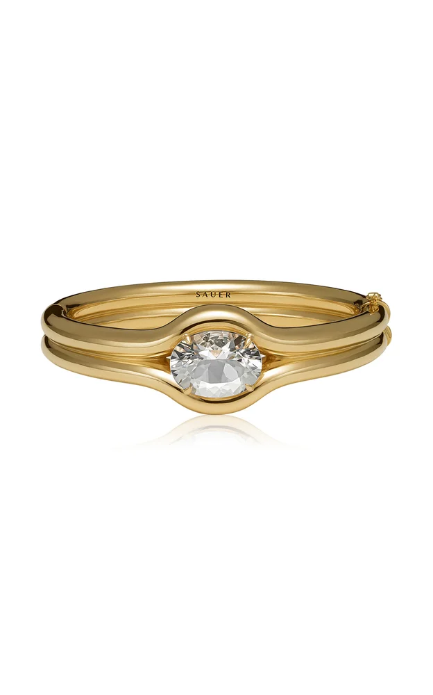 18K Yellow Gold Axis Bracelet Rock Crystal