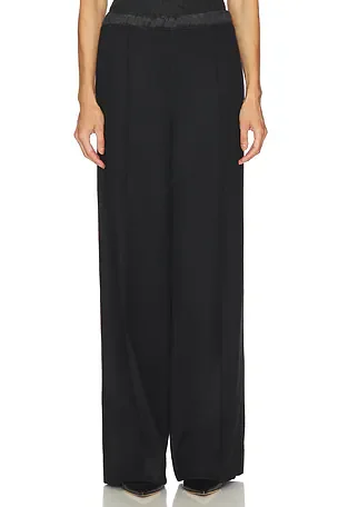 Vince Mid Rise Satin Combo Pull On Pant