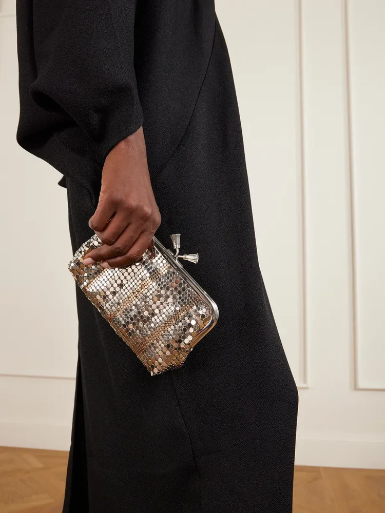 Maud Tassel chainmail clutch