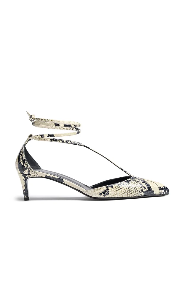 Mia Python-Effect Leather Pumps