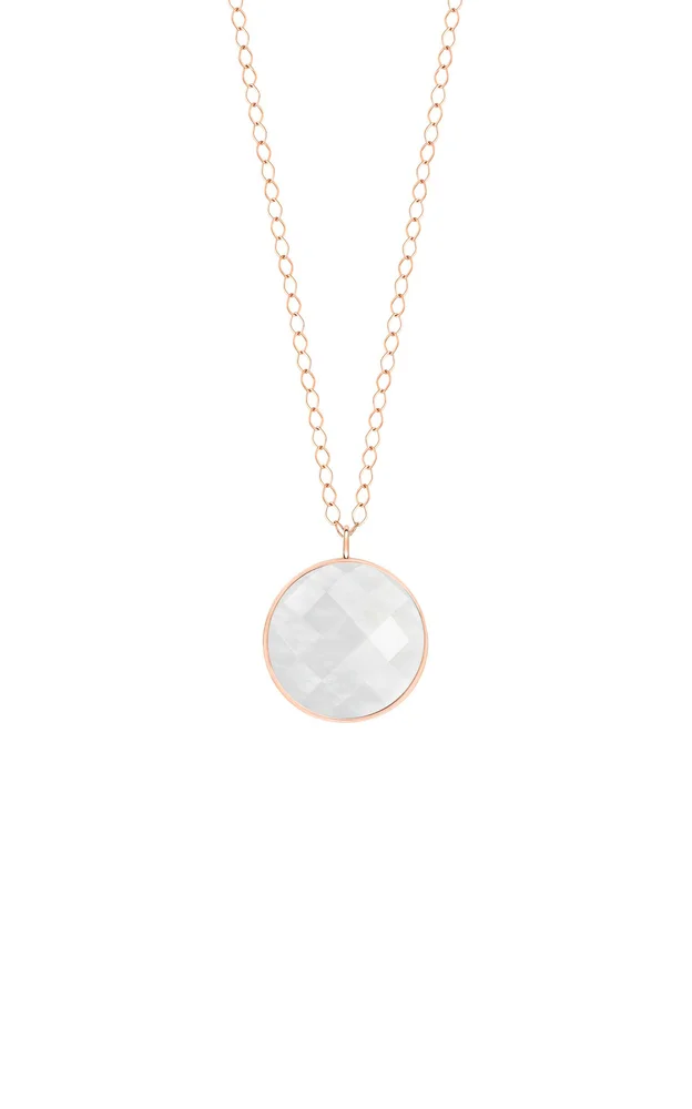 Jumbo Pixie Ever Moonstone Disc on Chain Necklace
