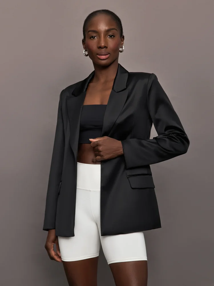 Satin Blazer - Black