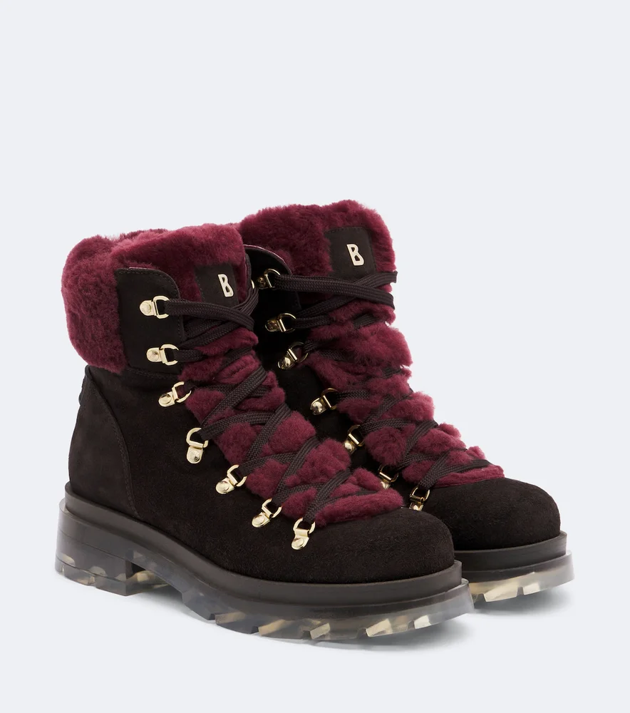 Swansea shearling-trimmed suede snow boots