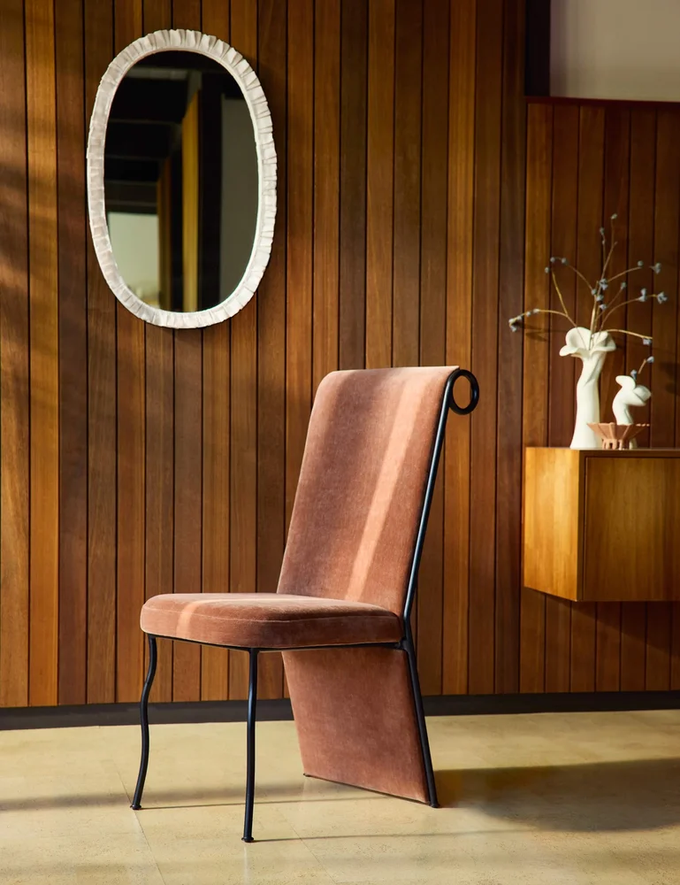 Pleated Oval Mirror