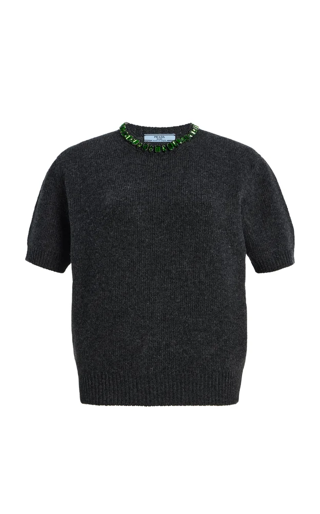 Embellished Wool-Cashmere Sweater