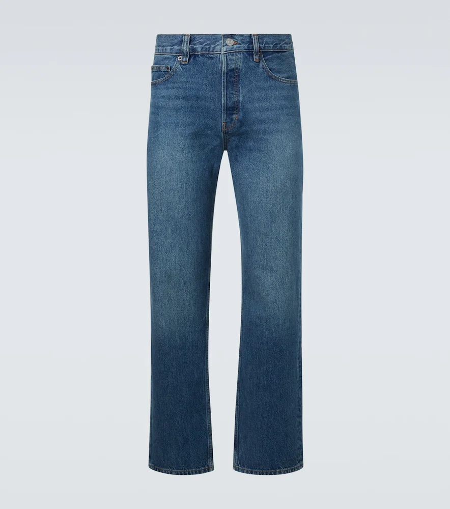 Relaxed distressed straight jeans
