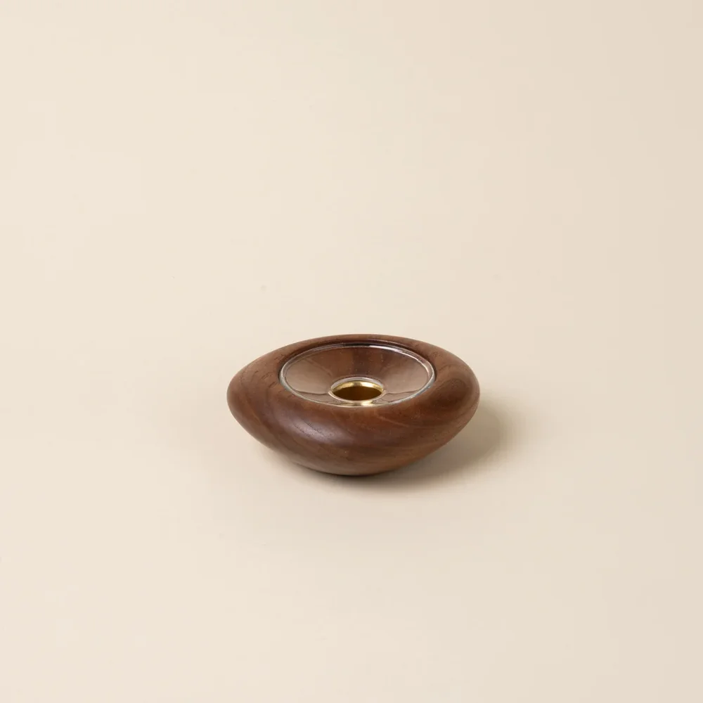 Sculptural Wood Taper Holder