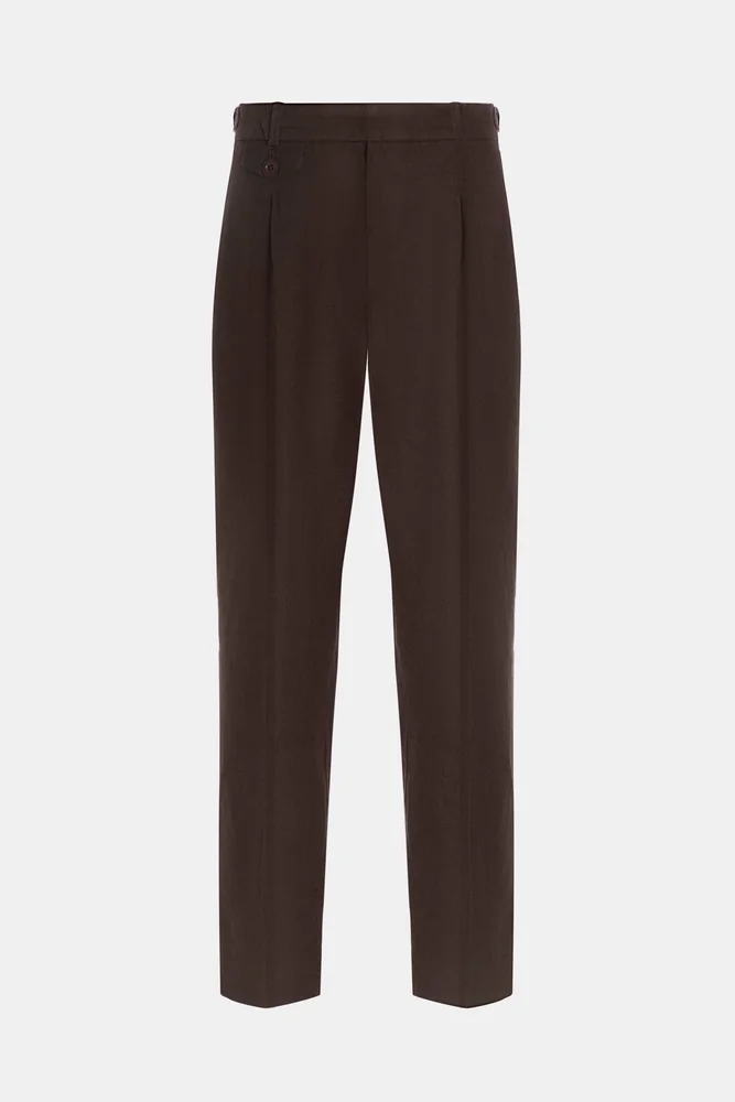 Brown Linen Slim Straight Trouser – Kurt River