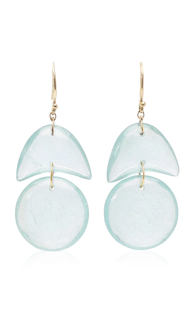 Tiny Arps 18K Yellow Gold Aquamarine Earrings