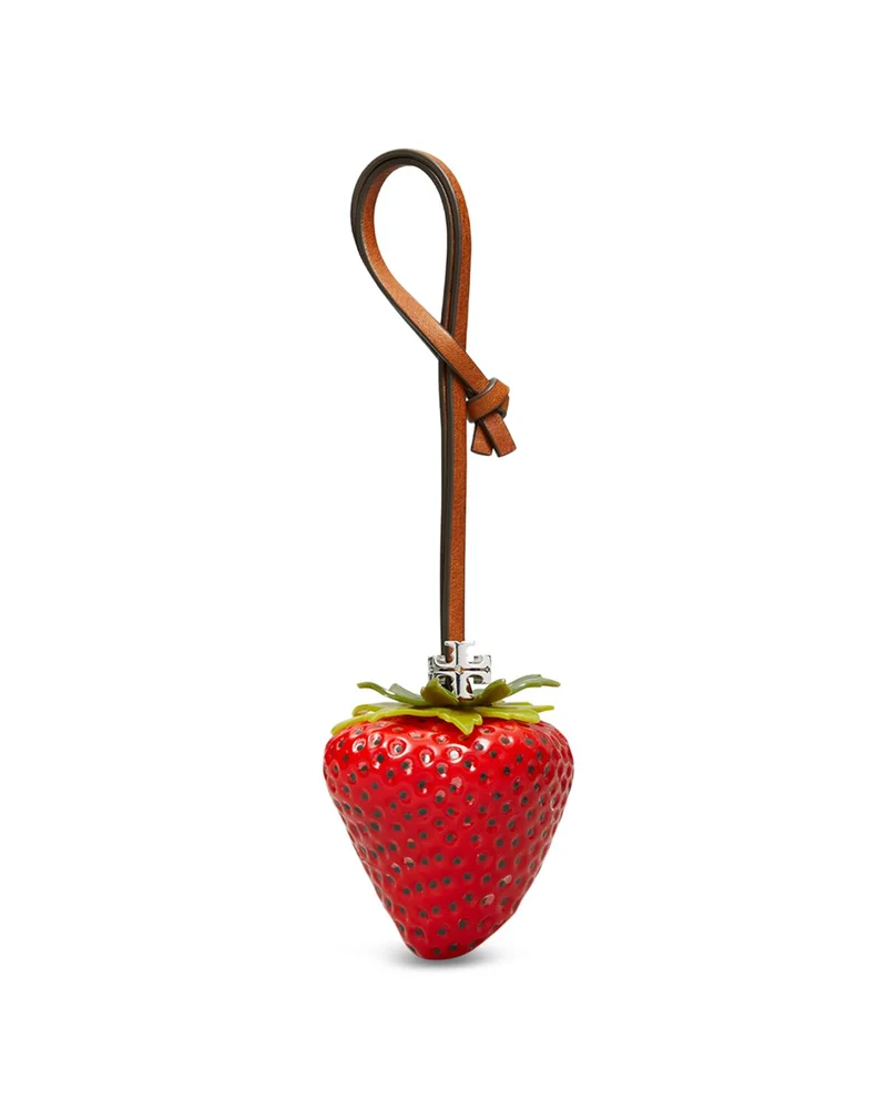 Strawberry Leather Key Fob