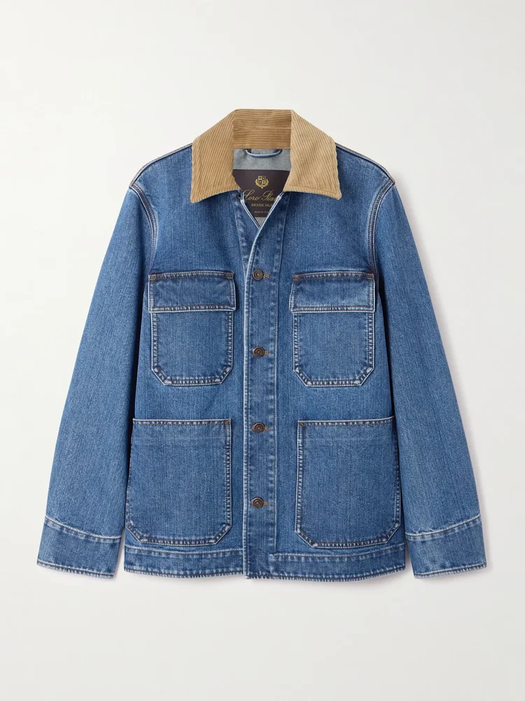Dean corduroy-trimmed denim jacket