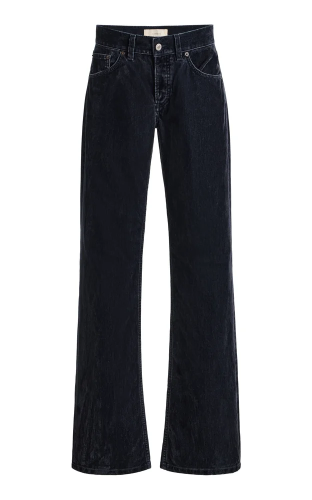 Kyoto Droit Corduroy Low-Rise Straight-Leg Jeans