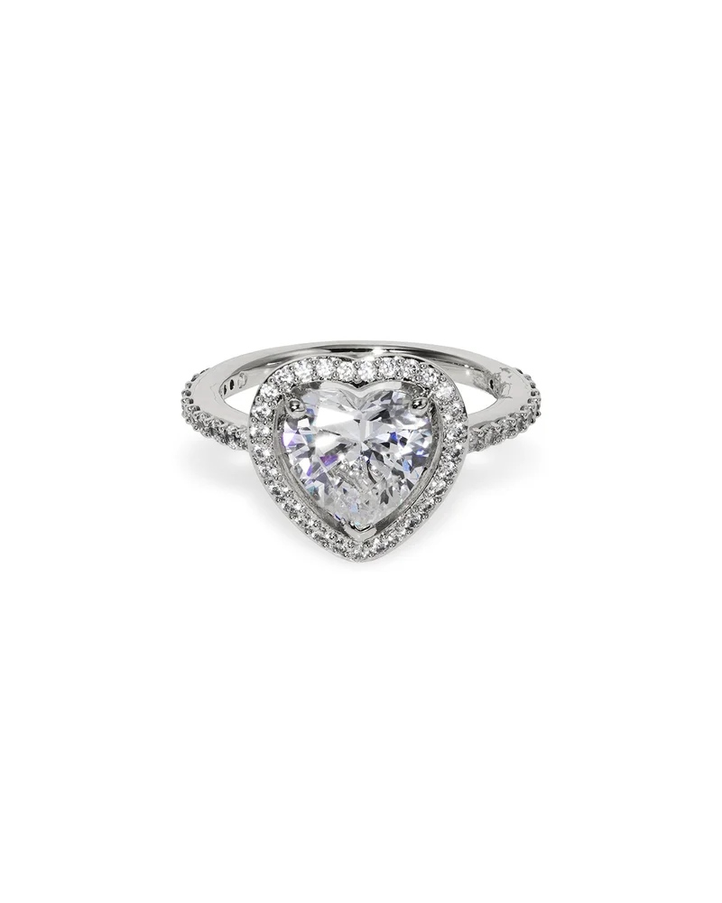 Le Bisou Cubic Zirconia Heart Halo Ring