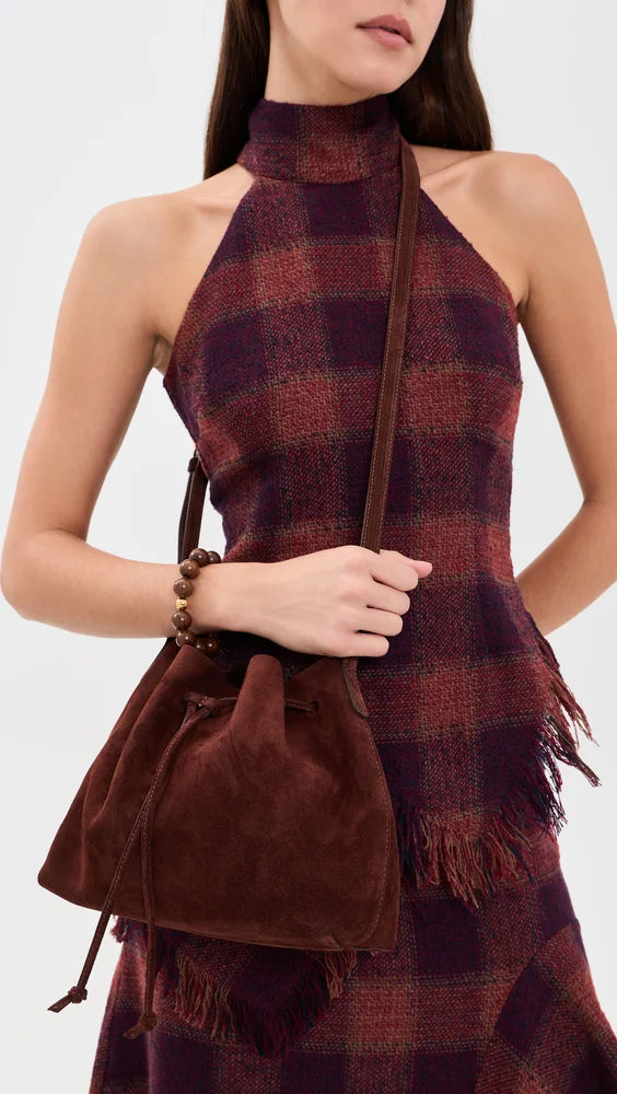 Secchio Suede Crossbody Bag