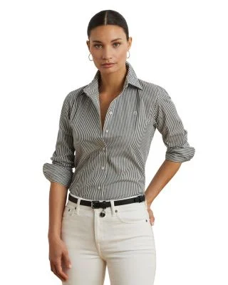 Striped Button Front Top