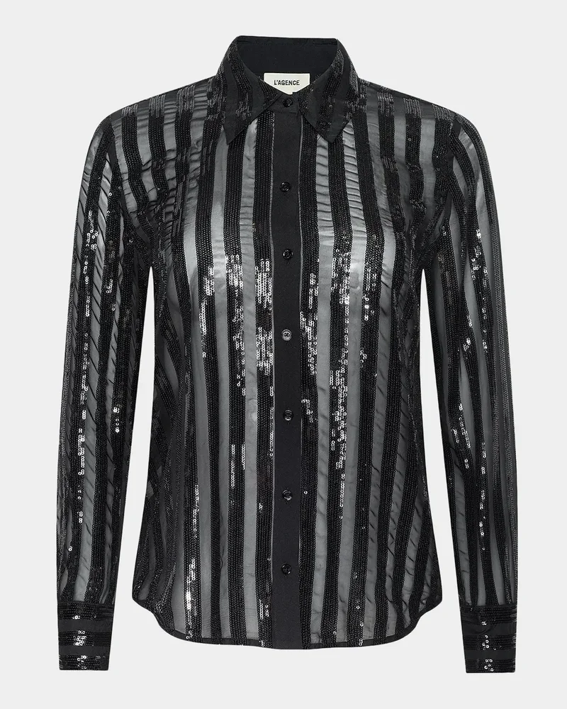 Dyana Sequin-Embellished Chiffon Blouse