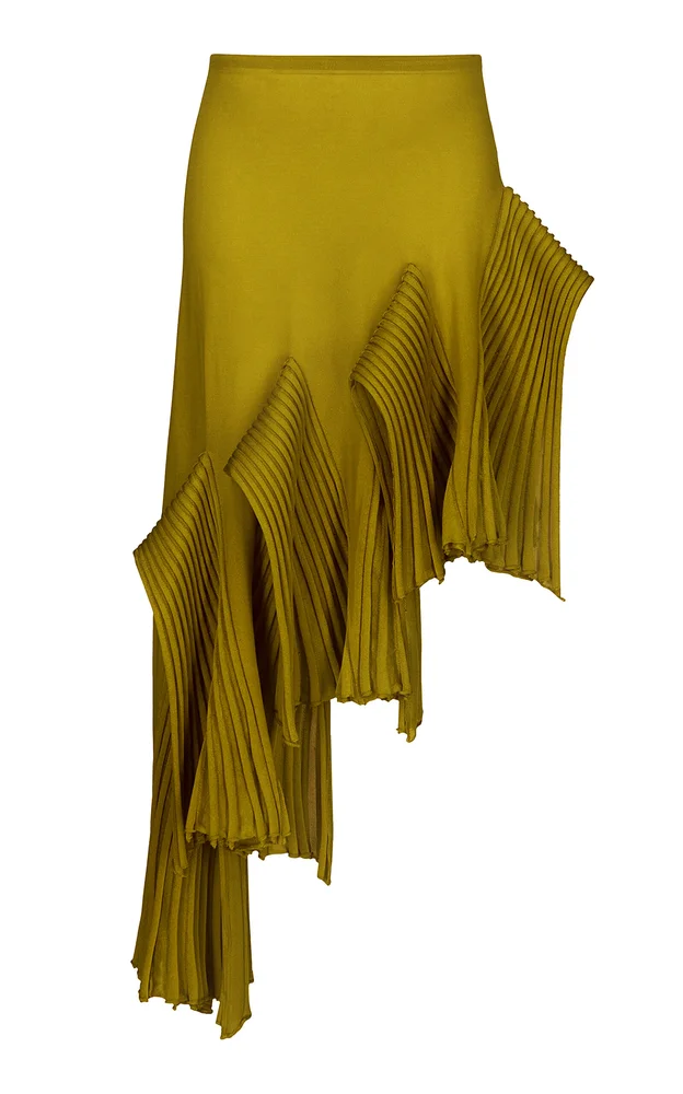 Asymmetric Leaf Godet Skirt