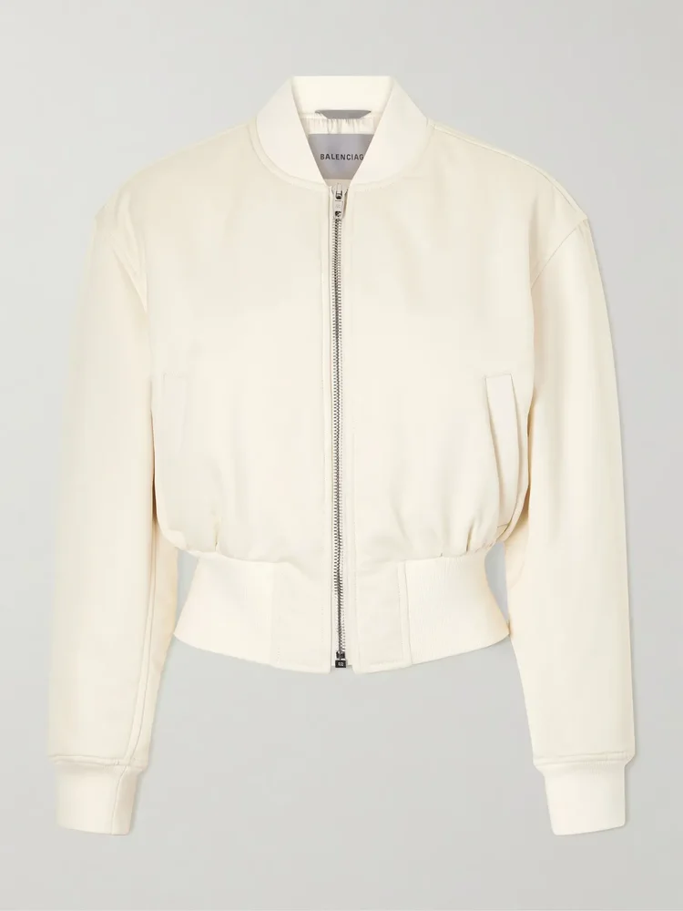 Cropped shell bomber jacket