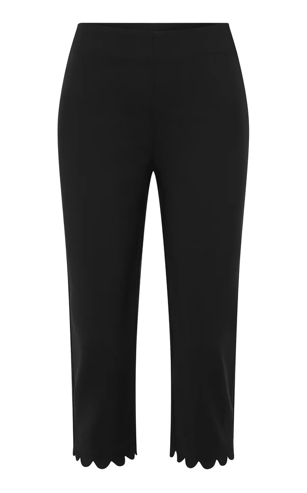 Alfie Scallop-Hem Cotton-Blend Capris