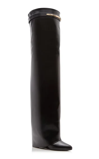 Shark Pinch Leather Over-The-Knee Boots