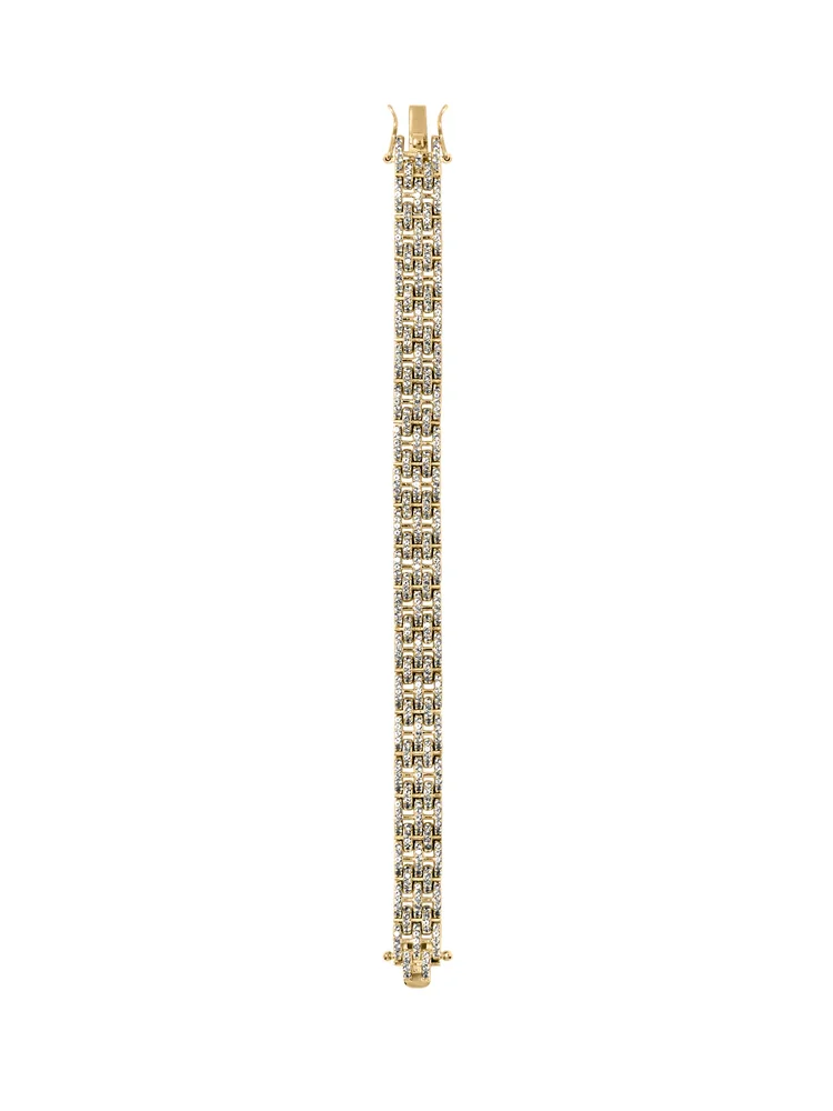 PETITE BENEDETTA BRACELET IN LAB WHITE SAPPHIRE, 18K GOLD COATED BRASS - 7 inches