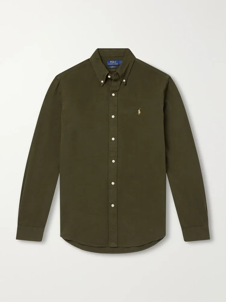 Button-Down Collar Cotton Shirt