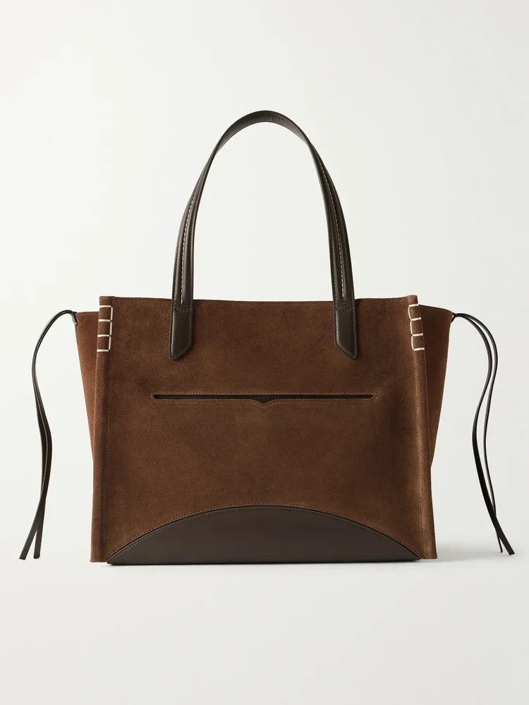 Loafer Cabas leather-trimmed suede tote