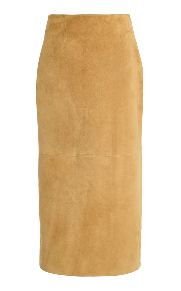 Pencil Suede Midi Skirt