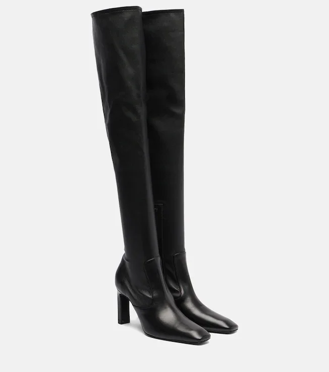 Leather over-the-knee boots