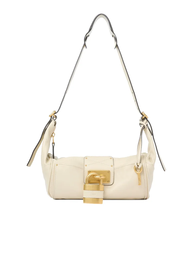 Paddington Crossbody Bag in Grained Leather, White