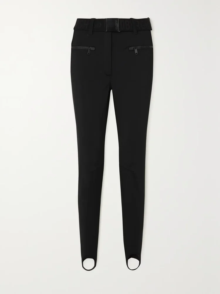 Paris belted stretch-shell stirrup ski pants