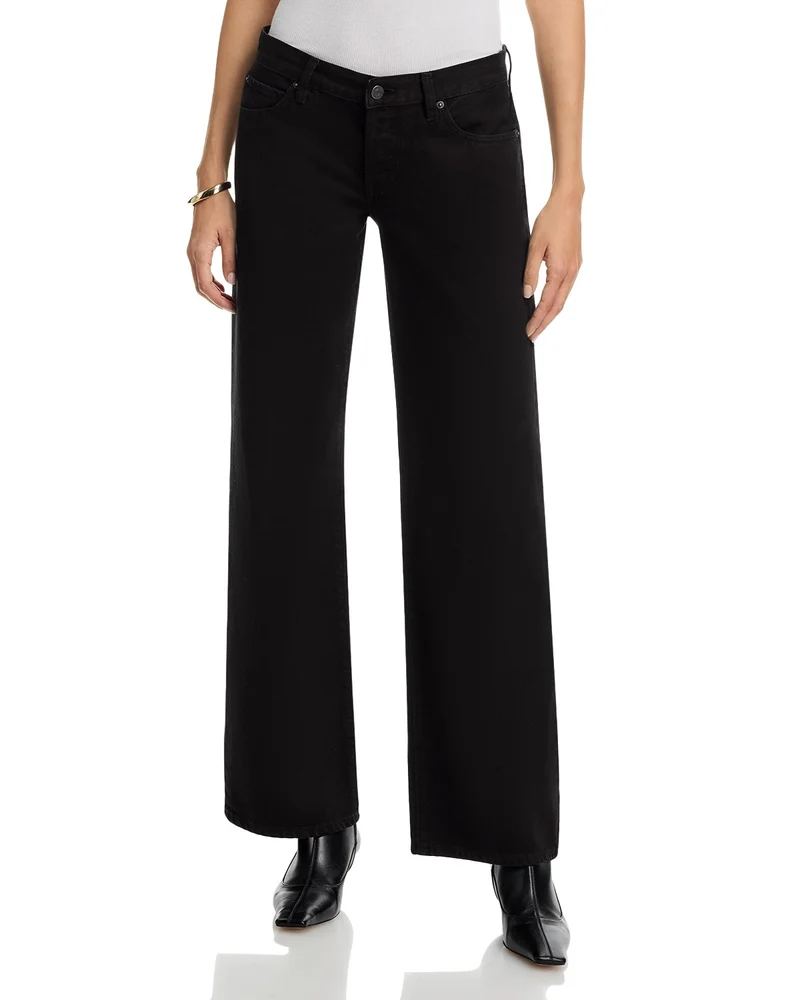 The Gray Low Rise Relaxed Wide Leg Jeans in Black