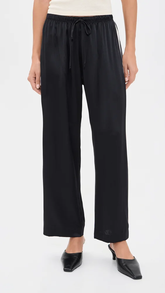 The Silk Stripe Crop Pants