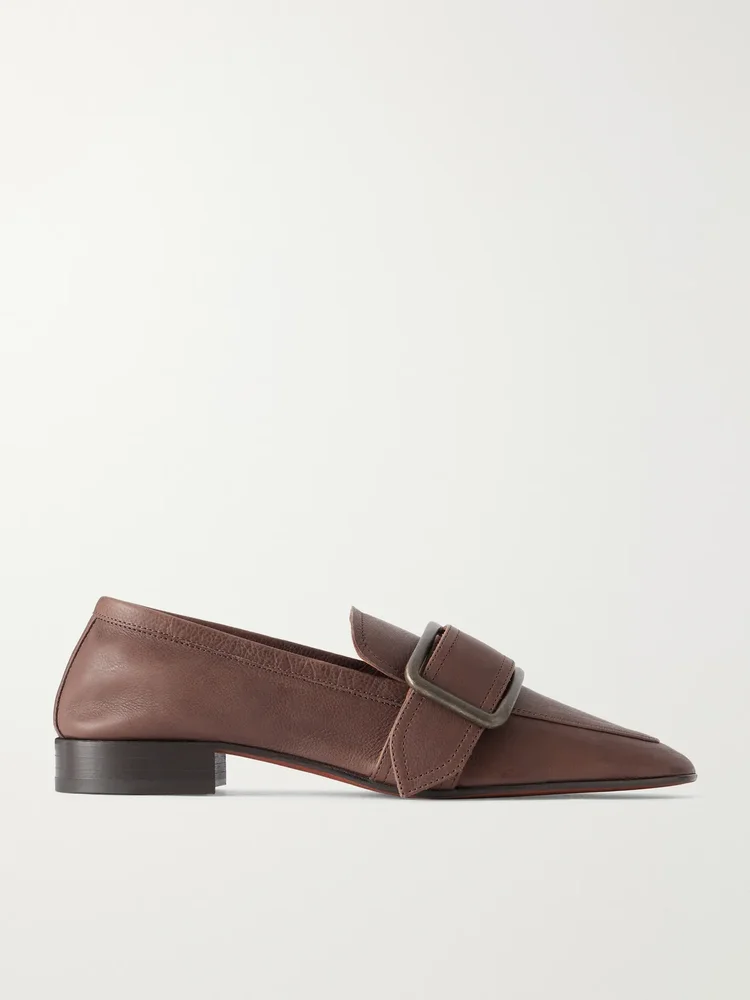 Buckle-detailed leather loafers