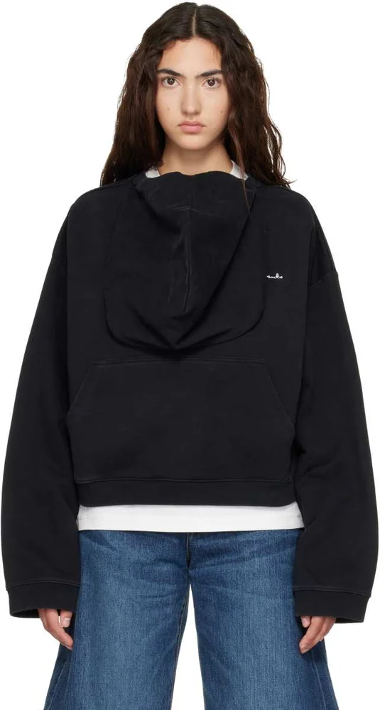 Black Athletic Logo Hoodie