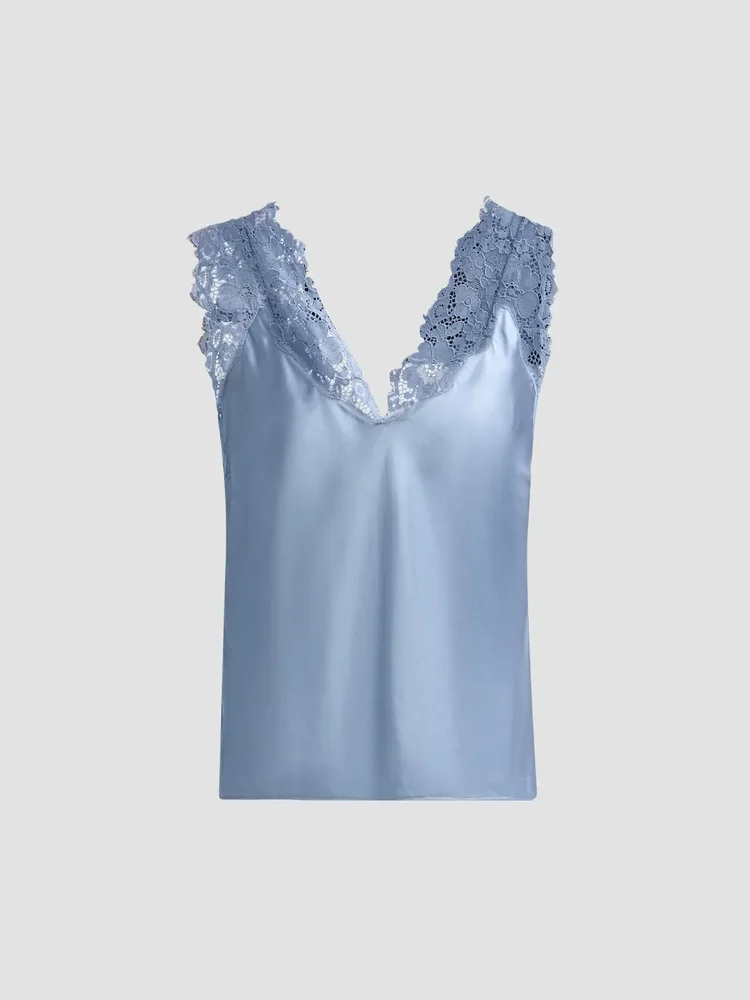 Ola Lace Trim Satin Camisole