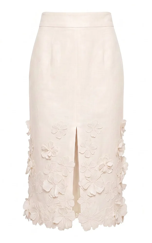 Fiore Linen Midi Skirt