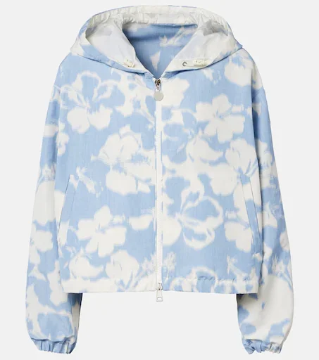 Noisetier floral hooded jacket