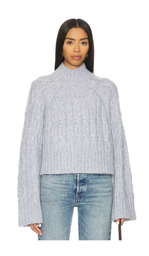 Marled Cable-Knit Sweater