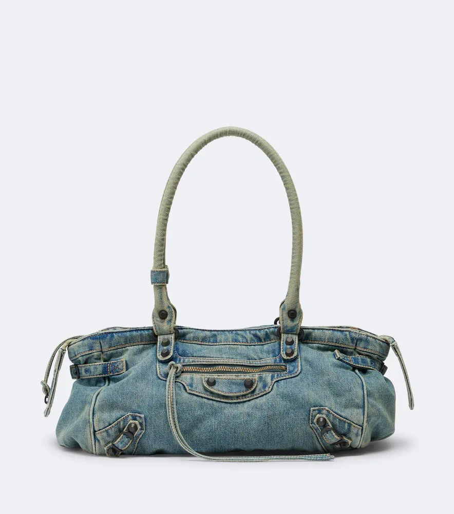 Le City East-West Denim Shoulder Bag