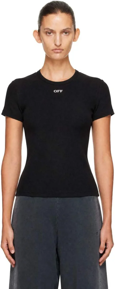 Black 'Off' Stamp Basic T-Shirt